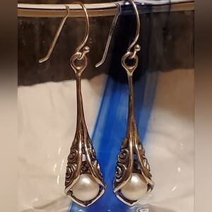 Noa Zuman Sterling Silver Pearl Earrings